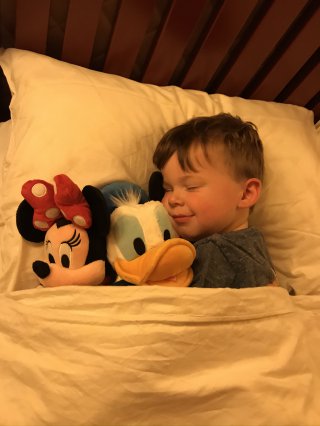 Disney Land Paris Tuesday Oct 2019 Ethan Sleeping