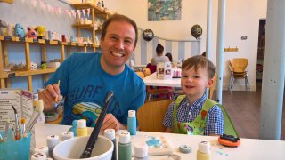 Ethan And I Pottery Painting August 2019