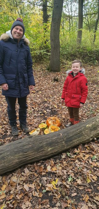 Ethan And I Pumpkin Drop Burbage Woods Nov 2021