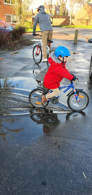 Ethan And I Riding Wet Bike Ride Jan 2021