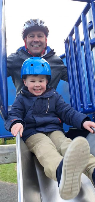 Ethan_and_i_slide_littlethorpe_park_april_2021