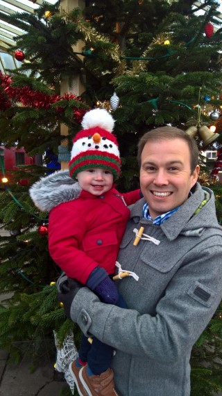 Ethan And I Tree Santa On The Train December 2017