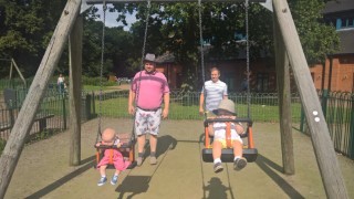 Ethan And Olivia On The Swings Coombe Abbey 26th August 2017