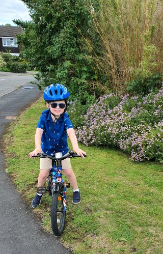 Ethan Bike Outside Day July 2020