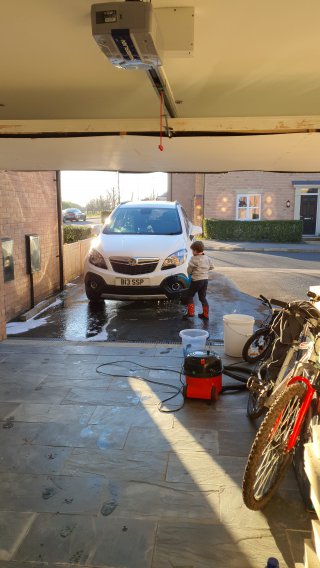 Ethan Car Washing Getting Outside Feb 2021