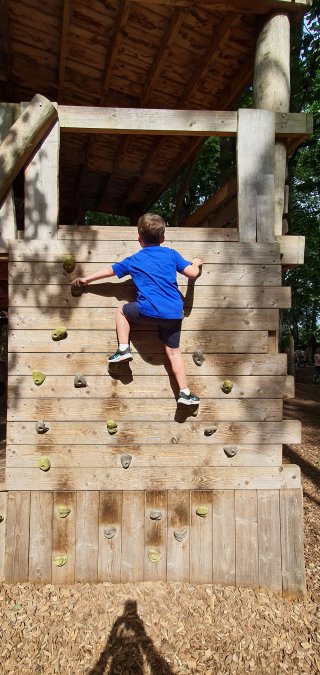 Ethan Climbing Wall Yorkshire Wildlife Park August 2021