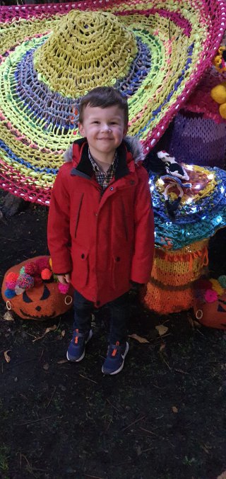 Ethan Cosby Halloween Knitting Oct 2021