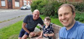 Ethan Dad And I Bench Chip Shop Bike Ride July 2020