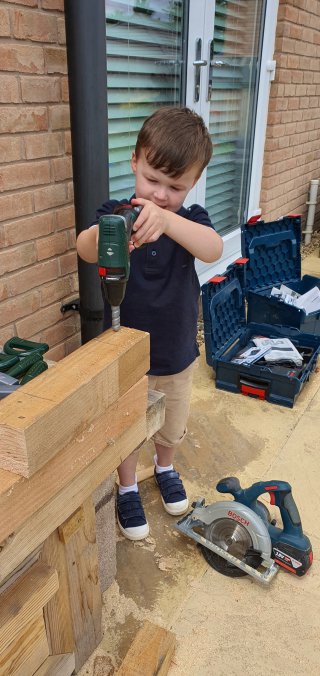 Ethan Drilling Mud Kitchen Step June 2020