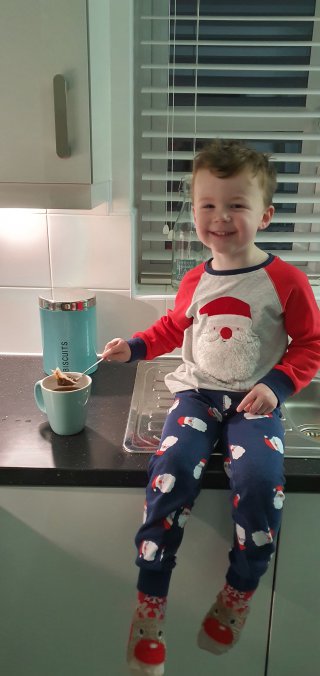 Ethan Making Tea Daddy Day Dec 2019