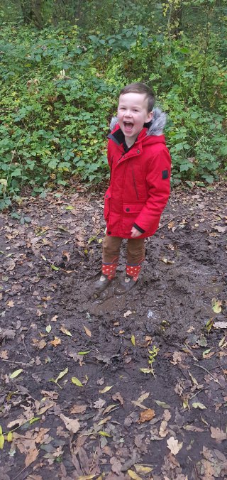 Ethan Mud Pumpkin Drop Burbage Woods Nov 2021