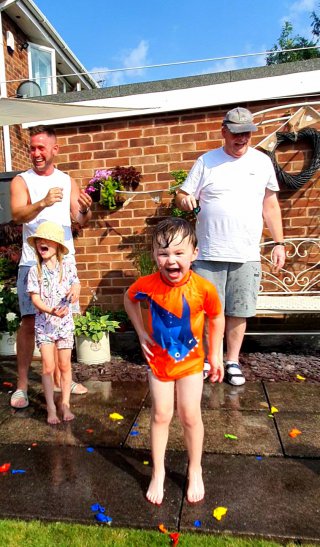 Ethan Soaked Claire And Luke Engagement Party Aug 2020