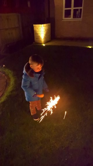 Ethan Sparkler Bonfire Night Nov 2018