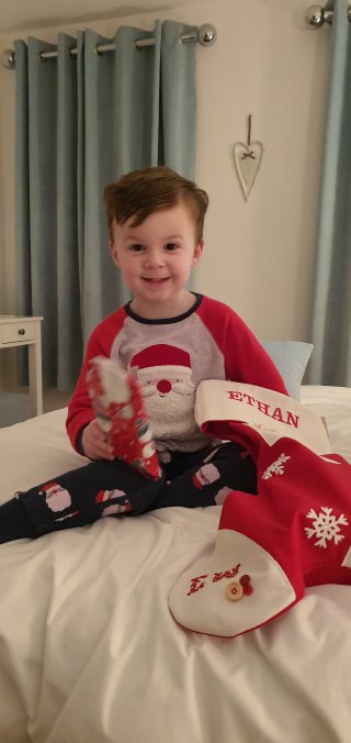 Ethan Stocking Christmas Day Dec 2019