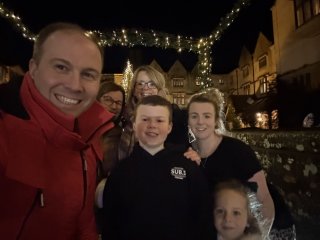 Family Outside Afternoon Tea Coombe Abbey Dec 2025