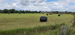 Field Tractor Baling Hay July 2020