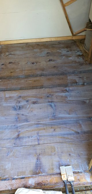 Just Painted Varnished Shed Floor Sept 2020