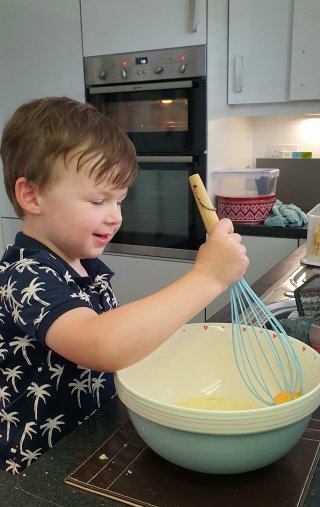 Making Yorkshires Ethan Helping Cook Dinner Aug 2020