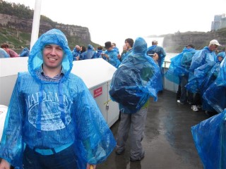 Me Blue Rain Coat Niagra Falls Canada 2011