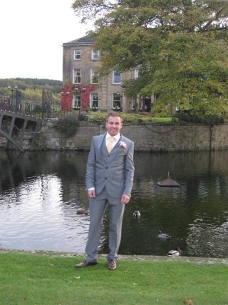 Me Outside at Claires Wedding