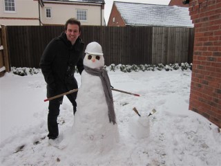 Me_snowman_and_snowdog_jan_2013