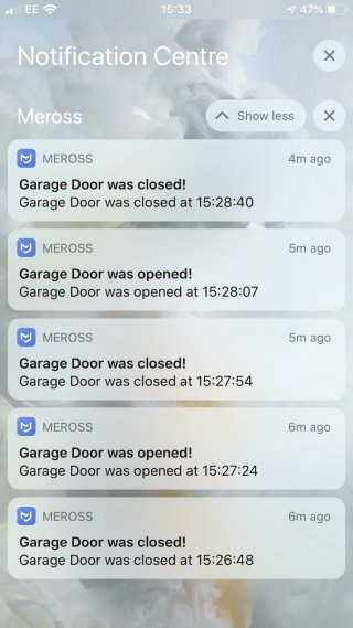 Meross Garage Door Opener Oct 2019 Notifications