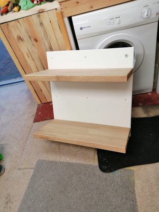 Painted Garage Shoe Rack August 2021