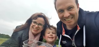 Rachel_ethan_and_i_strawberry_picking_whetstone_pastures_farm_june_2021