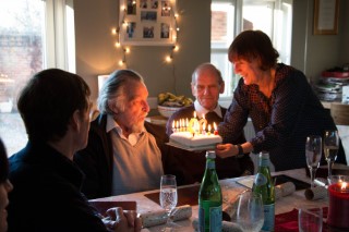 Rachels Grandads 90th January 2016 Blowing Out Candles