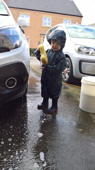 Sponge Washing The Car With Ethan April 2018