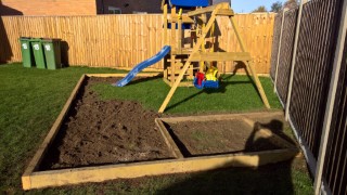 Swing Set Play Area Wood Nov 2016 Side