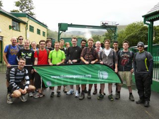 The_group_bottom_racing_the_train_snowdon_sept_2013