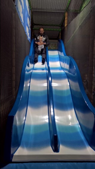 Woodlands Garden Center Oct 2016 Ethan And I On The Slide