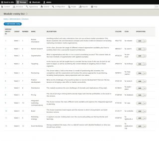 E-learning Platform Admin View Modules