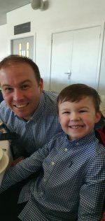 Ethan And I Sitting Mikas 1st Birthday Party Jan 2022