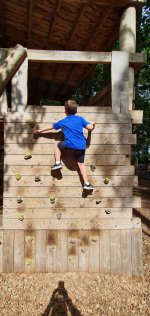Ethan Climbing Wall Yorkshire Wildlife Park August 2021