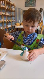 Ethan Concentrating Pottery Painting August 2019