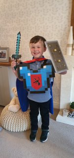 Ethan Front Minecraft Knight Costume May 2021