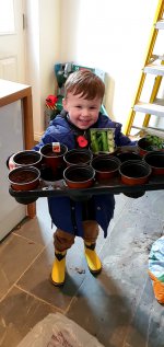 Ethan Plant Pots Planting Feb 2020