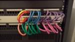 Garage Network Cabinet Colour Coded Cables