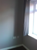 Master Bedroom Grey Paint and Curtains