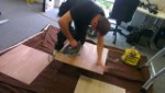 Me Cutting Wood MMT Speakers July 2012