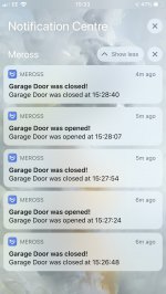 Meross Garage Door Opener Oct 2019 Notifications