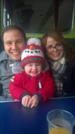 Rachel Ethan And I Santa On The Train December 2017
