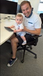 Work Day July 2016 Ethan And I At My Desk